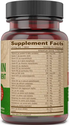 Vista 4 de DEVA Tiny Tablets Multivitaminas veganas para mujeres y hombres, multivitamínico sin hierro, suplemento mineral, vitamina C, complejo de vitamina B
