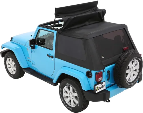 Vista 4 de Bestop 56852-35 Toldo de diamante negro Trektop para Jeep Wrangler JK 2 puertas 2007-2018