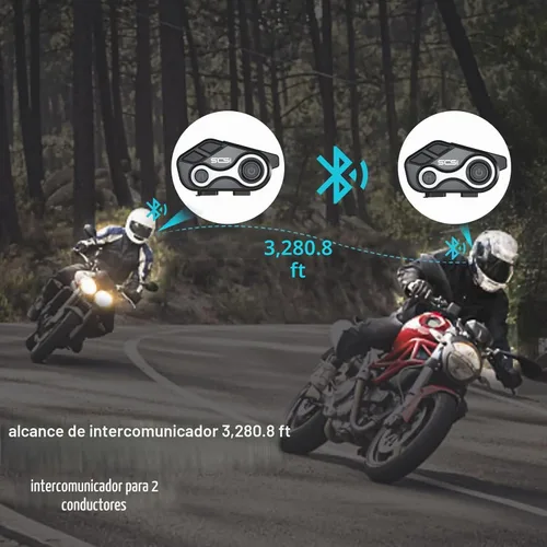 Vista 2 de Intercomunicador Bluetooth S-8X para motocicleta, auriculares para 2-6 conductores de hasta 3,280.8 ft de comunicación, impermeable IP67 con manos