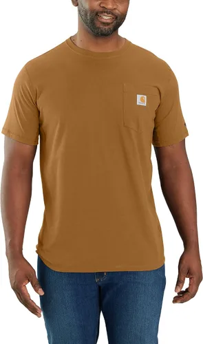 Vista 25 de Carhartt Force - Camiseta de manga corta, con bolsillo, de ajuste holgado y peso medio para hombre Malt