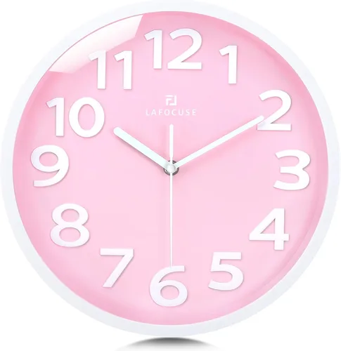Vista 14 de Lafocuse Reloj de pared azul con números 3D de 12 pulgadas para decoración de sala de estar, moderno reloj de pared de cocina funciona