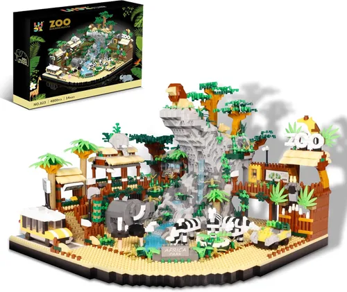 Vista 7 de SAMYBLOCKS Juego de 3600 piezas de microbloques de árbol bonsái de estanque de flor de melocotón, bloques de construcción de arquitectura