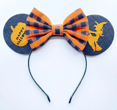 Vista 4 de A Miaow Diadema de orejas de ratón negras con purpurina MM para niñas y mujeres, mariposa, Costum, decoración de Halloween, cierre de pelo, fiesta