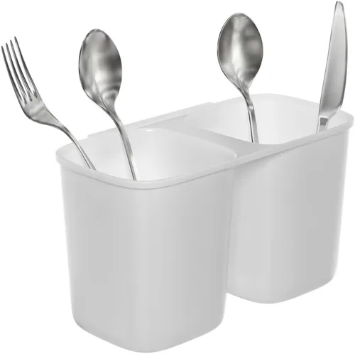 Vista 10 de Black Hanging Utensil Holder With Hook, Dish Drying Rack, Silverware Basket Negro