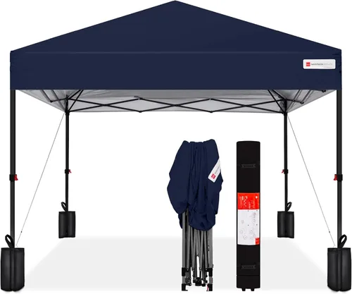 Vista 12 de Best Choice Products Carpa Toldo Desplegable de 10x10 pies para Instalación de 1 Persona, Refugio Portátil Instantáneo con Botón de 1 Toque