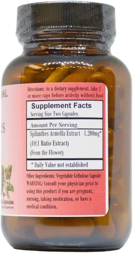 Vista 2 de Barlowe's Herbal Elixirs Extracto de Acmella Spilanthes Etiqueta limpia Botella de vidrio Sin estearatos Sin silicatos