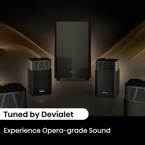 Vista 5 de Hisense HT Saturn - Barra de sonido de 4.1.2 canales con subwoofer inalámbrico, Dolby Atmos, DTS:X, Bluetooth 5.3, EzPlay, paso HDMI 4K, compatible