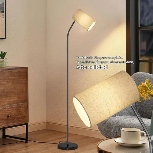Vista 4 de Ldeco Lámpara de pie de arco para sala de estar con bombilla de 9W y 3 temperaturas de color Modernas lámparas de pie para lectura para dormitorio