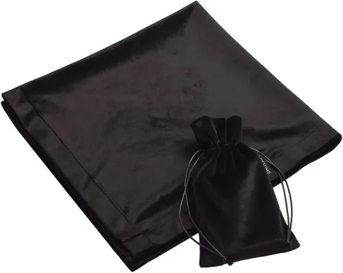 Vista 3 de BLESSUME Wizard Tarot Mantel y bolsa Cuadrado Azul Tarot Paño Negro