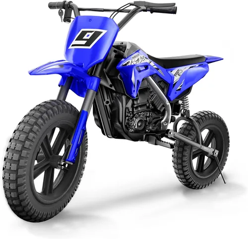 Vista 12 de Bicicleta eléctrica de 24 V para niños, acelera tp 11 MPH, Dirt Bike Azul