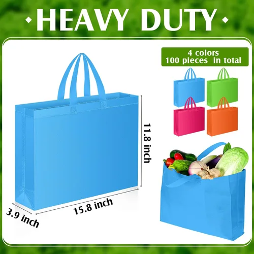 Vista 4 de Silkfly 100 bolsas tejidas reutilizables de Halloween a granel, bolsas de compras de otoño de Acción de Gracias, bolsas de compras para cumpleaños