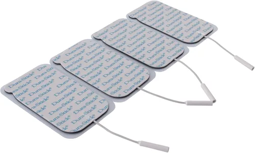Vista 2 de Chattanooga Dura-Stick Plus Respaldo de espuma azul rectangular de 2 pulgadas x 3.5 pulgadas 10 paquetes (4 electrodos por paquete) - Total 40