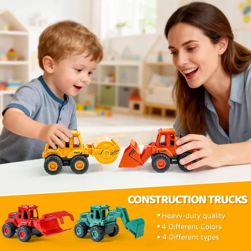 Vista 5 de Beestech Camión de construcción de juguetes para niños pequeños de 3, 4 y 5