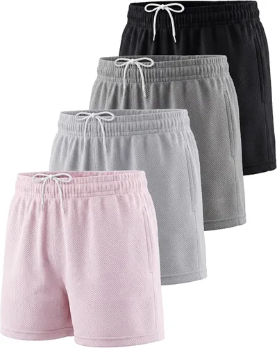 Vista 11 de Paquete de 4 pantalones cortos de malla para niñas, atléticos, baloncesto Conjunto 1
