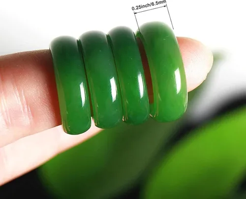 Vista 4 de Anillo de jade - Jade hetian verde naturalblanco, anillos de jade verde para mujeres y hombres, joyería de jade, regalos para mujeres