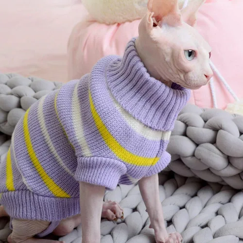 Vista 4 de Ropa para gatos para mascotas, ropa para gatos sin pelo, ropa de gatito de cuatro patas de alta elasticidad Ropa para el hogar