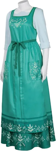 Vista 2 de Disfraz de Encanto Julieta Alma para mujer, vestido de cosplay con estampado floral madrigal de la familia de Mirabel, trajes de Halloween