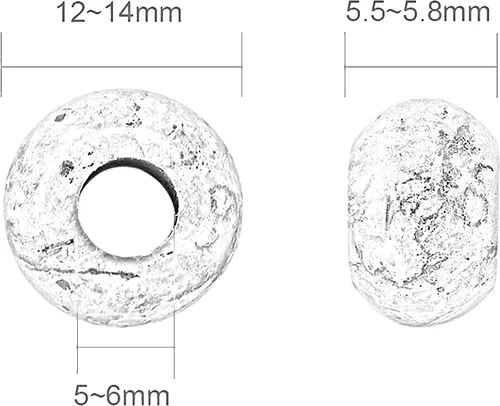 Vista 9 de Cuentas de piedra natural de agujero grande (0.23 a 0.236 pulgadas) pulidas Rondelle cuentas de piedras preciosas europeas para pulseras de dijes