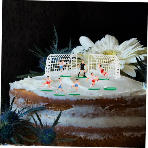 Vista 5 de DOITOOL Kit de decoración de fútbol de 8 piezas, decoración de pastel de fútbol, decoración de pastel de fútbol, decoración de pastel de fútbol