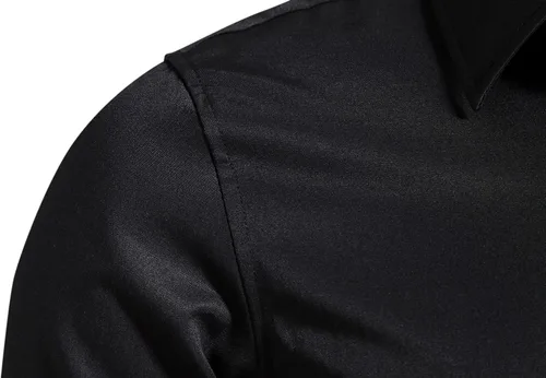 Vista 3 de VANCOOG Camisas de vestir casuales de manga larga para hombre