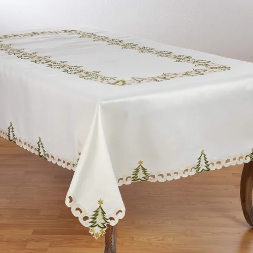 Vista 6 de SARO LIFESTYLE QX227.I1420B Pandoro Collection - Manteles individuales con árbol de Navidad (juego de 4 unidades), 14 x 20 pulgadas, color marfil