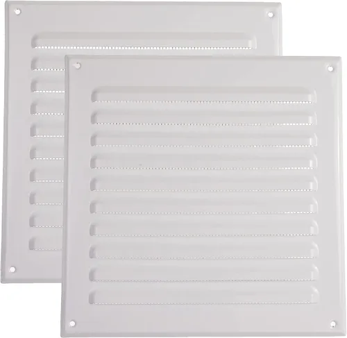 Vista 40 de Vent Systems - Cubierta de rejilla de ventilación de aire de alero rectangular de metal negro de 3 x 10 pulgadas (interior), deflector