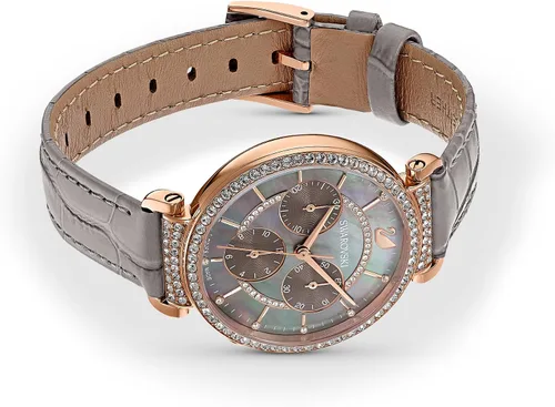 Vista 3 de Swarovski Colección de relojes de cristal Passage Chrono, correa de cuero