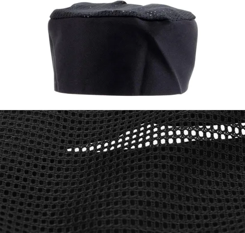 Vista 2 de SOUREPOSE Hommekit - Gorro de chef negro, 2 piezas, ajustable, con velcro, talla única, Negro