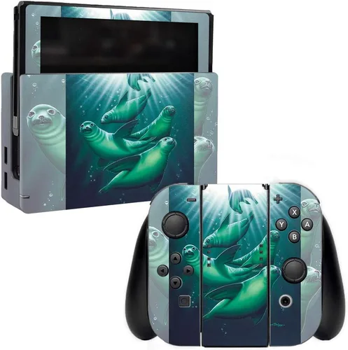 Vista 19 de MightySkins Skin compatible con Nintendo Switch – Delfines nariz de botella Funda protectora de vinilo duradera y única Fácil de aplicar, quitar