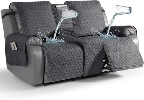 Vista 9 de TAOCOCO - Funda reclinable para sofá de 2 plazas con consola 100% impermeable, funda reclinable lavable antideslizante para 2 asientos, protector