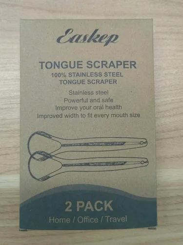 Vista 7 de Easkep - Raspador de lengua (paquete de 2), limpiador de lengua de cabeza ancha con bonita caja de transporte, limpiadores de lengua 100% acero