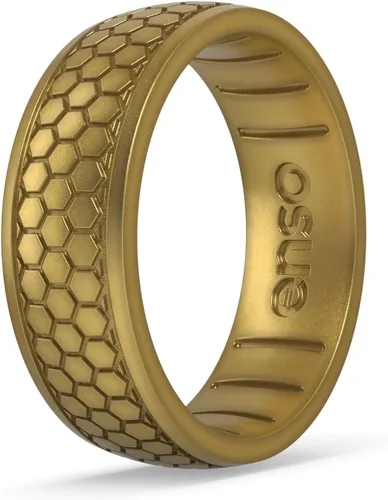 Vista 19 de Enso Rings Signature Etched Collection - Anillos clásicos de silicona grabados - Diseño cómodo y flexible - Fabricado en Estados Unidos