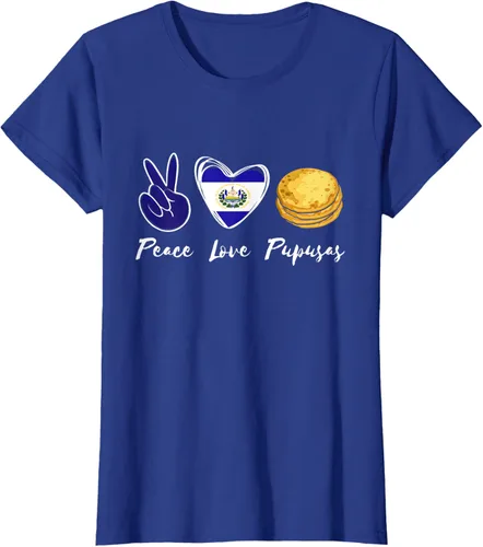 Vista 56 de Pupusas Lover Love Peace El Salvadaor Camiseta Comida Salvadoreña