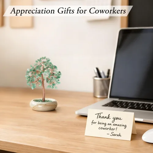 Vista 6 de Árbol bonsái de cristal citrino, escritorio de oficina, decoración de sala de estar, planta de árbol Fengshui de dinero de la suerte, regalos