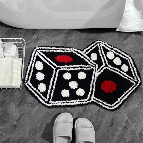 Vista 2 de Alfombra de Dados - 31"X23" Alfombra Genial Antideslizante de Flocado para Baño/Piso para Decoración de Sala de Estar, Decoración de Habitación