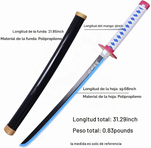 Vista 2 de Ziqing Espada de cosplay Agatsuma Zenitsu - Espada Katana de anime de textura original, una variedad de estilos para elegir entre 31 pulgadas