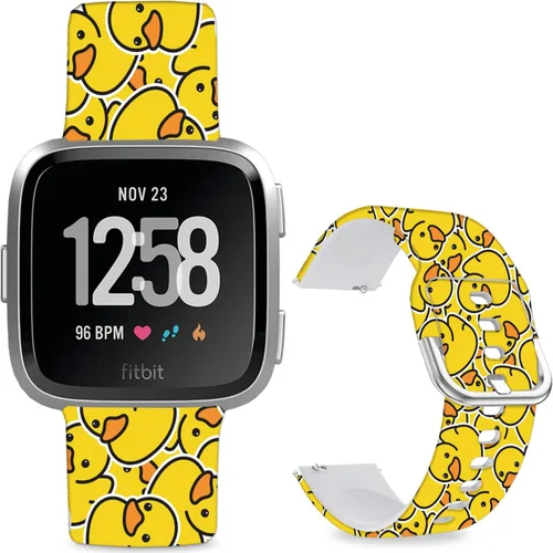 Vista 14 de Correas de reloj de silicona suave compatibles con Fitbit Versa 2/Versa/Fitbit Versa Lite/SE, correa de repuesto con bonito patrón floral de 0.98