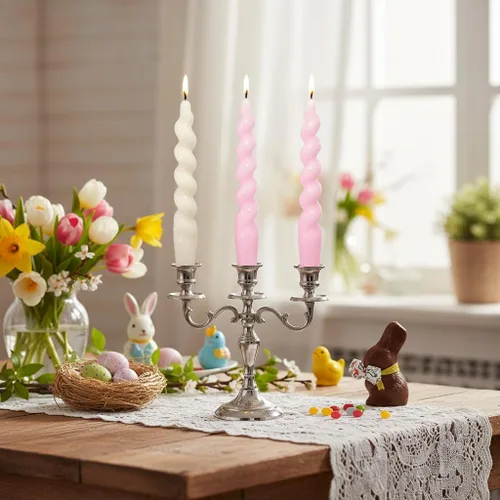 Vista 52 de SM101 - Vela cónica roja, velas en espiral de 10 pulgadas, velas largas cónicas sin goteo para cena, mesa de comedor, boda, fiesta, fiesta, Rojo