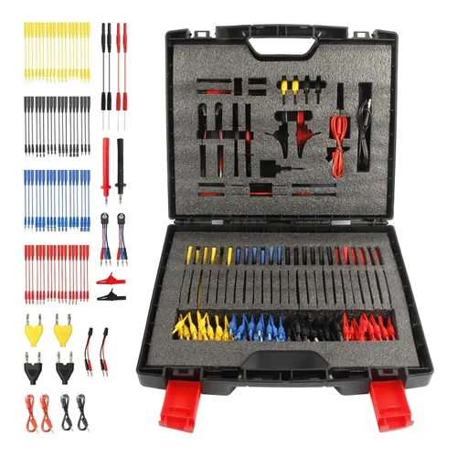 Vista 11 de AUTOOL Kit de 48 cables de prueba para multímetro de silicona con sondas de perforación de alambre reemplazables, clips de cocodrilo, clips