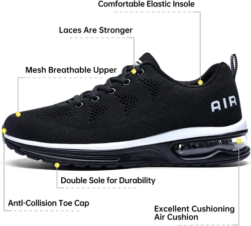 Vista 3 de Autper Mens Air Athletic Running Shoes Sneakers Lightweight Sport Gym Jogging Walking Tennis Sneakers US 6.5-US12.5