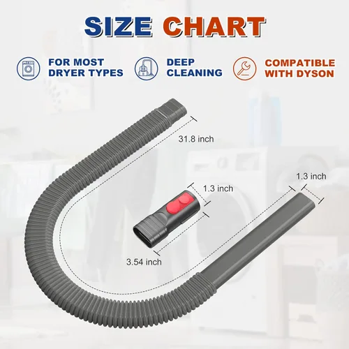 Vista 5 de Kit Limpiador de Conducto de Secadora Sealegend Compatible con Accesorios de Aspiradora de Linfa Dyson Elimina Linfa Profunda Adaptador Compatible