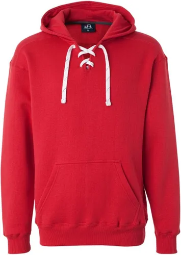 Vista 9 de J. America NCAA Sudadera deportiva con cordones y capucha para hombre Ceniza jaspeado
