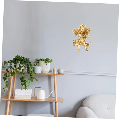 Vista 7 de Happyyami Estatua de resina para colgar en la pared, estatua de jardín, estatua de oración de ángel, estatuas para jardín, decoración de querubín