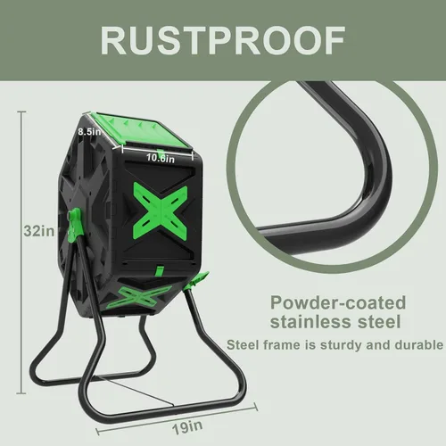 Vista 3 de SQUEEZE master Vaso de compostaje ligero de una sola cámara para compost de 18.5 galones/70L