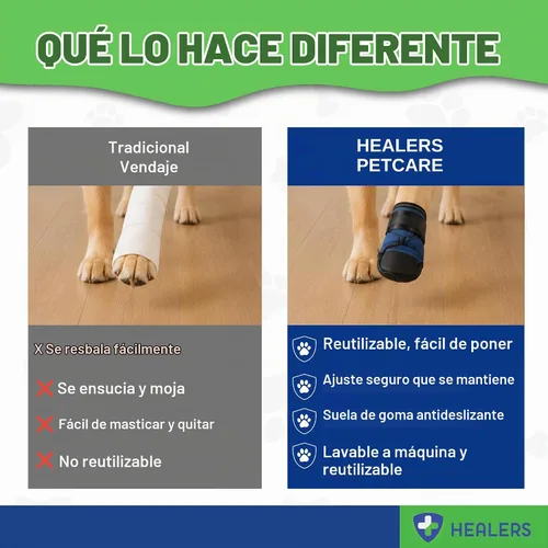 Vista 7 de Healers Botas y vendajes médicos para perros, XS