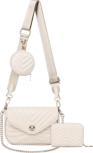 Vista 15 de JEEHAN - Bolsos bandolera acolchados para mujer, bolsos de hombro de diseño, monedero pequeño