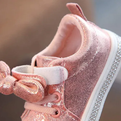 Vista 9 de XGao Zapatillas de deporte para bebés, niños y niñas, zapatos sin cordones para bebés, niñas y niñas, con lentejuelas brillantes, zapatos deportivos