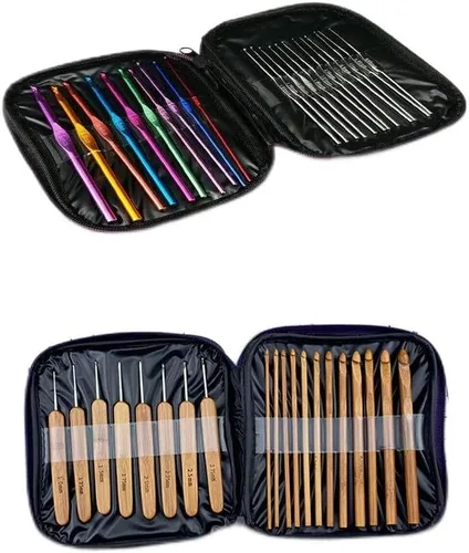 Vista 9 de Juego de agujas ergonómicas de ganchillo con estuche para manos artríticas