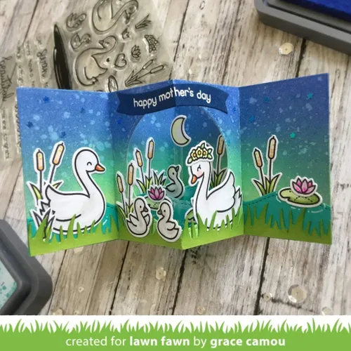 Vista 8 de Lawn Fawn Swan Soiree - Juego de sellos transparentes de 4 x 6 pulgadas y juego de troqueles personalizados a juego (LF2219, LF2220), paquete de 2