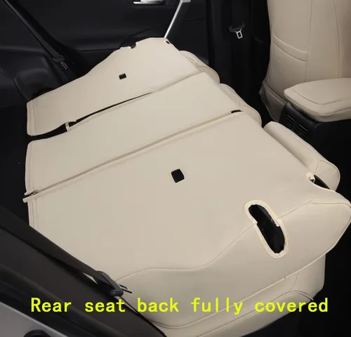 Vista 75 de Fundas de asiento RAV4 de ajuste personalizado, piel sintética impermeable para Toyota RAV4 2013-2018 (beige)